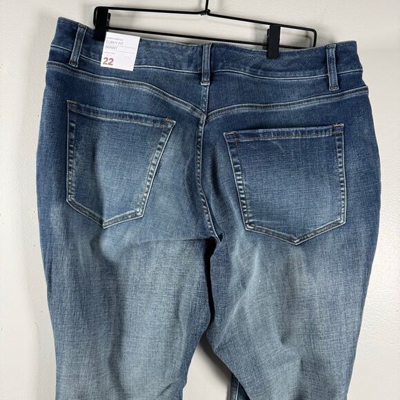 NWT Lane Bryant Women's Blue Stretch Distressed High Rise Skinny Jeans Size 22 - Picture 6 of 12